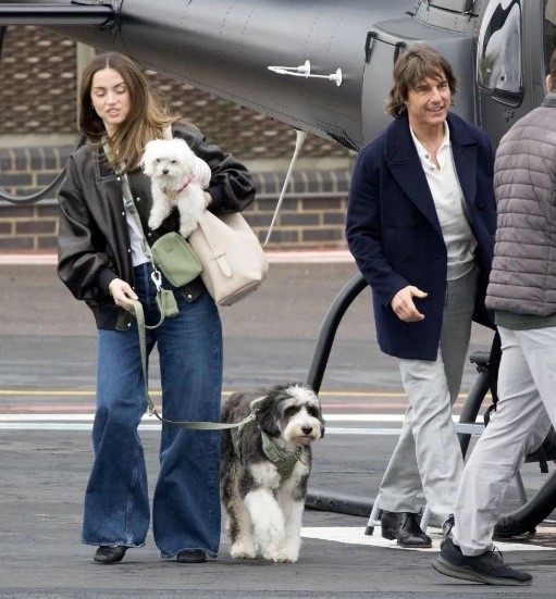 63岁汤姆克鲁斯牵手安娜,37岁安娜扎着马尾清纯甜美,看着很般配