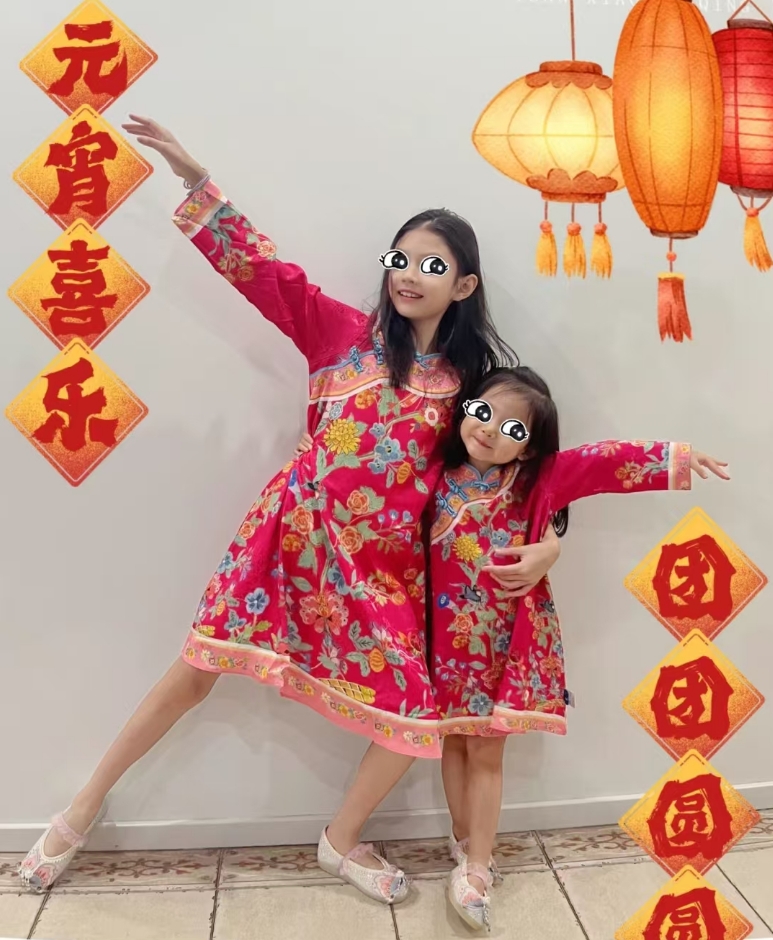 张梓琳晒俩女儿近照,胖妹和妹妹遗传爸妈高个子,全家都是大长腿