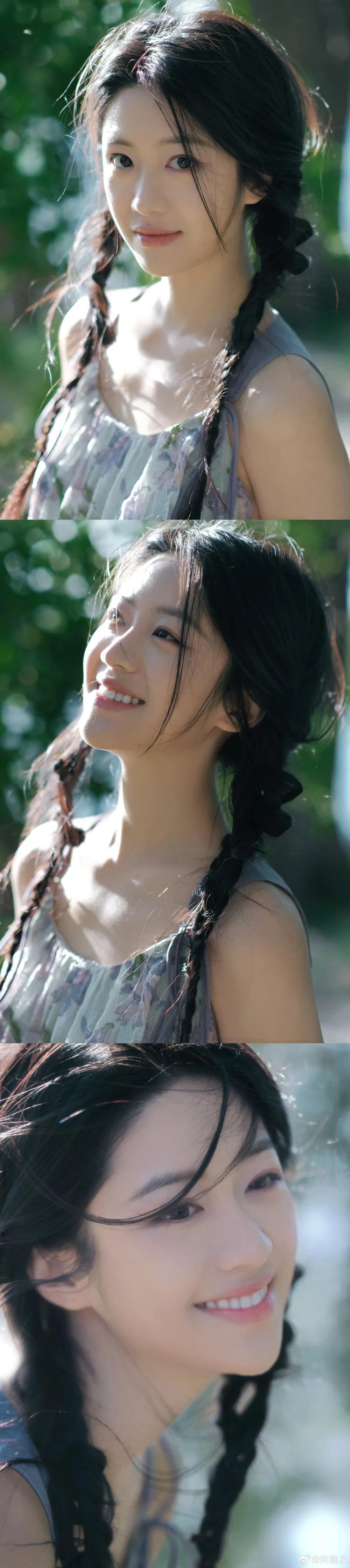 向涵之双马尾碎花小背心，元气满满的小姐姐