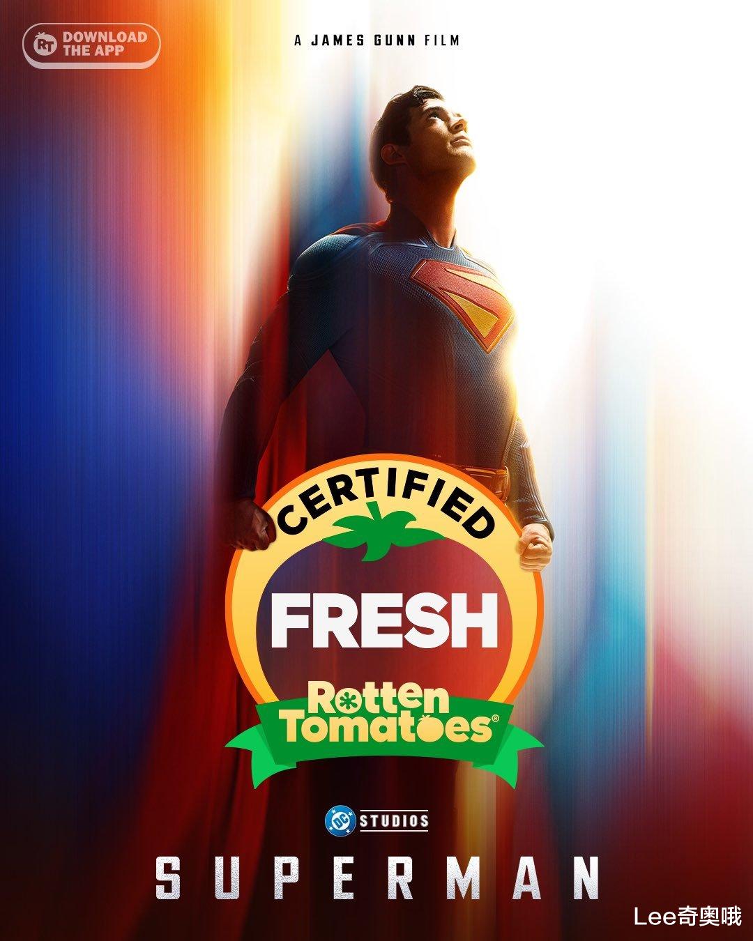 DC电影《超人》媒体口碑大爆 获得烂番茄新鲜认证 詹姆斯·古恩还是一如既往的稳