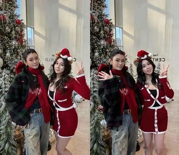 奚梦瑶的豪门圣诞，和婆婆小姑子同框摆拍，超大豪宅里的暖心时光