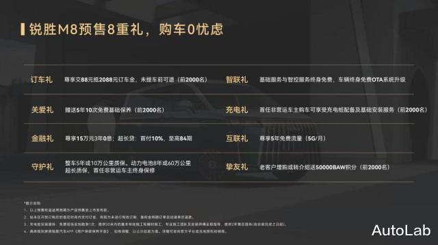 锐胜M8大型MPV正式预售 16.98万起，三排都是商务舱