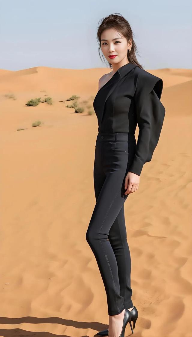 刘涛沙漠大片释出,黑色穿搭尽显优雅魅力,每一张都美到窒息!