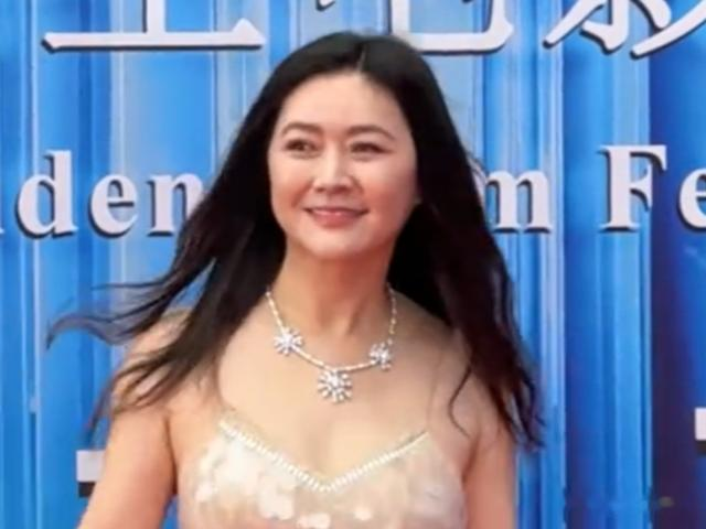 50岁田海蓉参加电影节,头顶白发老了好多,小肚子凸出身材发福