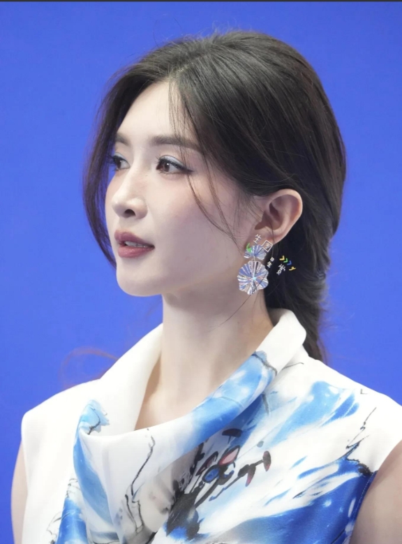 江疏影风尚大秀红毯现场，水墨诗意与时尚的交融