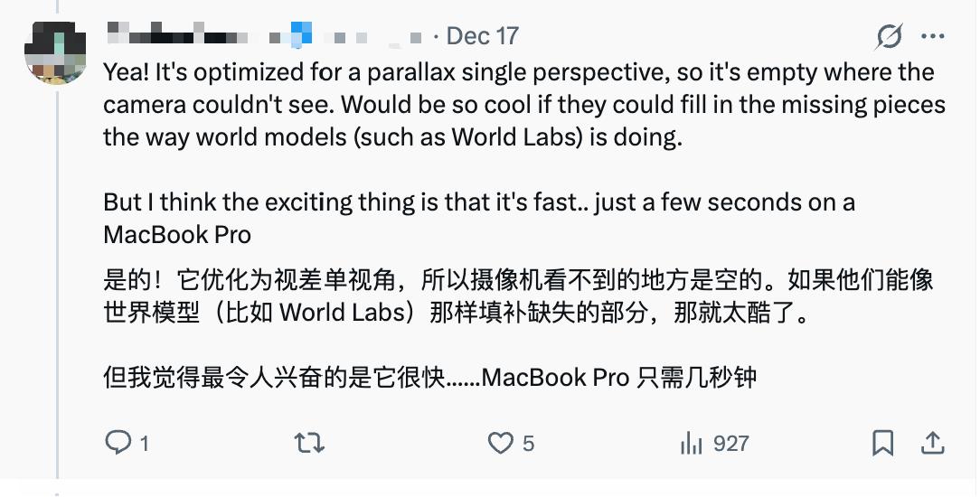 蘋果開源新模型！一秒鐘讓照片變3D世界
