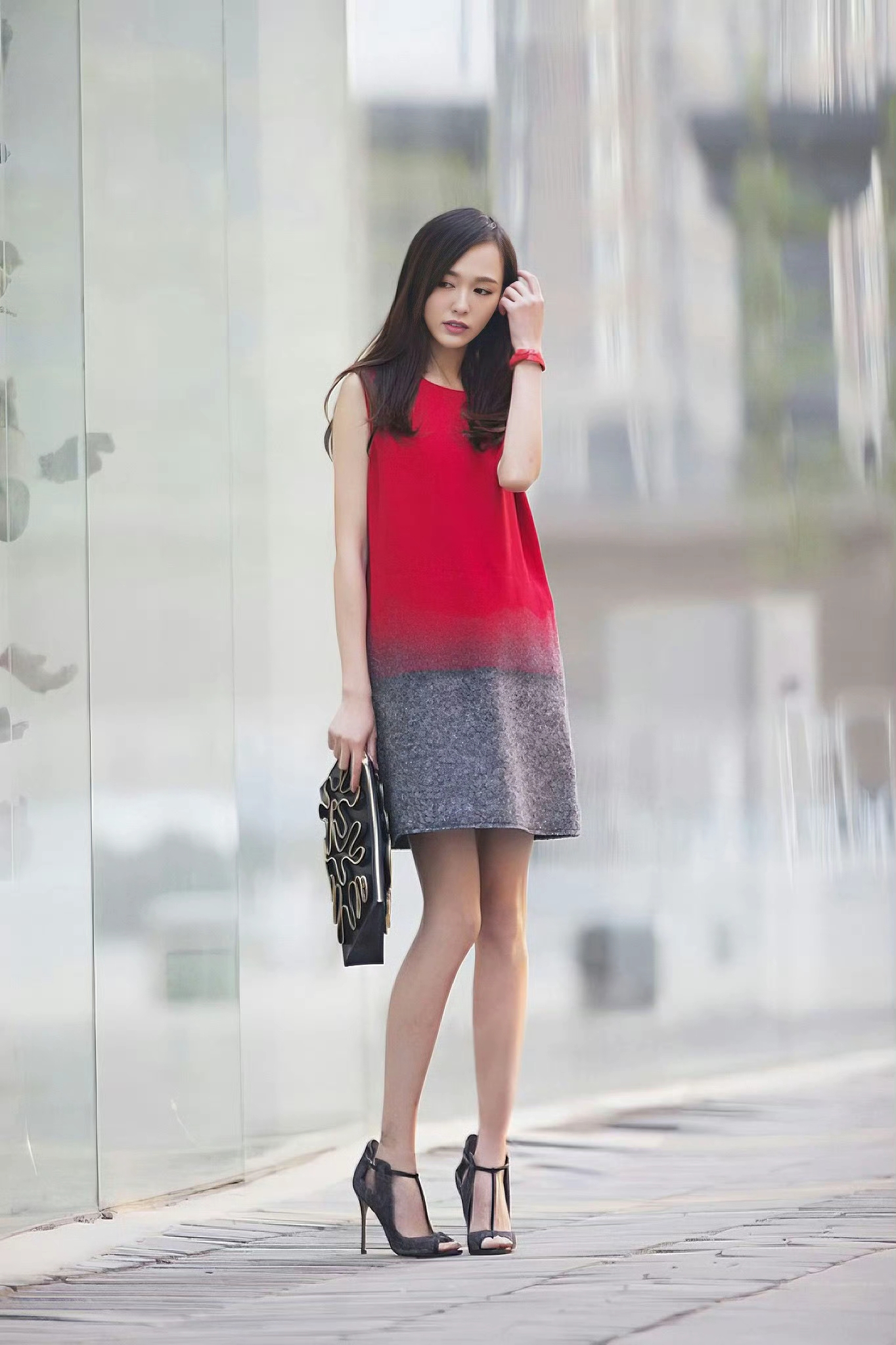 唐嫣早期不输模特的身材