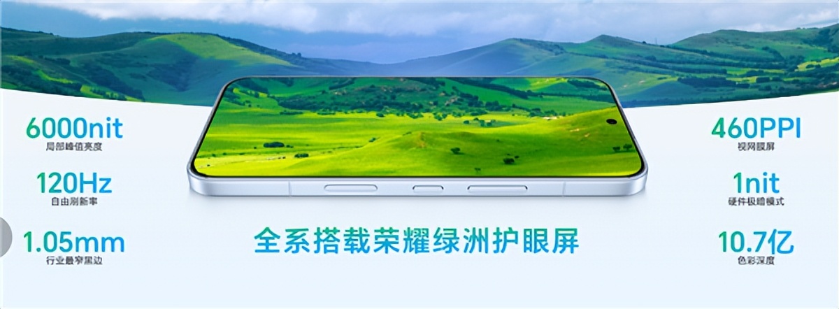 1.05mm行業(yè)最窄黑邊！榮耀500全系配綠洲護(hù)眼屏