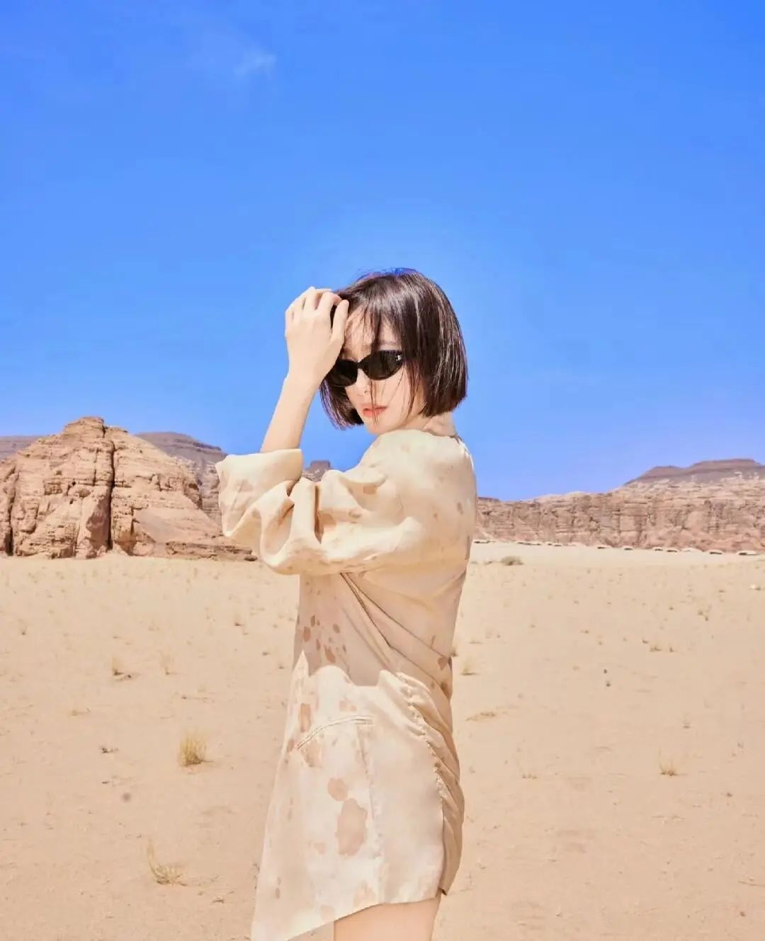 秦岚气质优雅，魅力十足