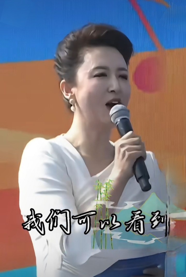 张蕾聊黄河流域,白裙盘发造型,美貌与气质并存