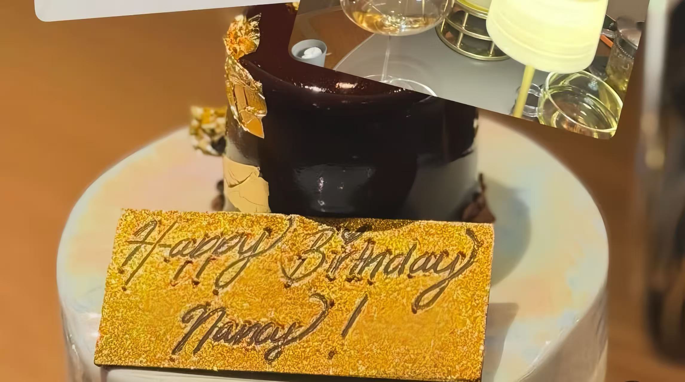 章泽天晒32岁素颜庆生照，绿色生日蛋糕贴金箔，伦敦豪宅内景曝光