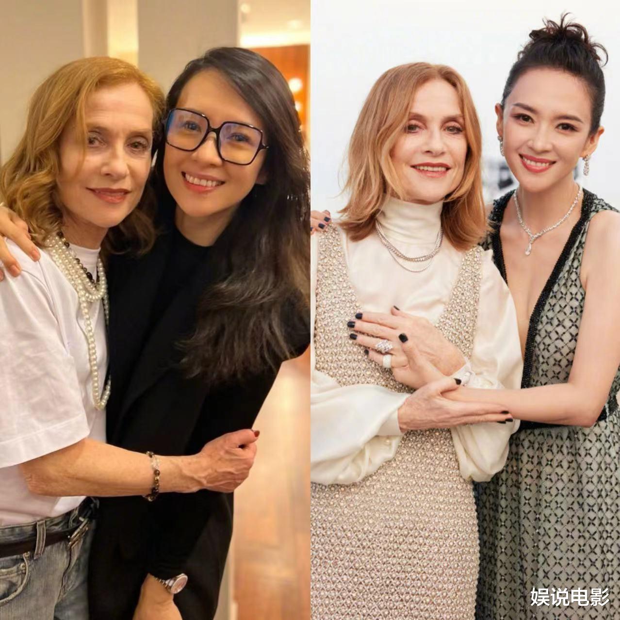 章子怡晒与朱丽叶比诺什亲密合照,和法国女星投缘,结交多位好友