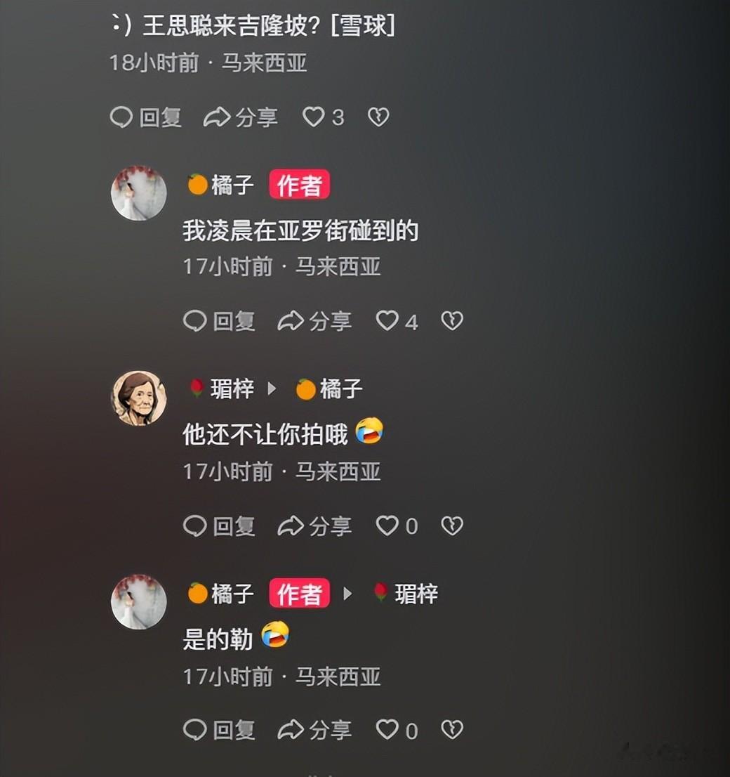 吉隆坡偶遇王思聪吃路边摊,与新女伴穿情侣鞋,比懒懒还辣一百倍