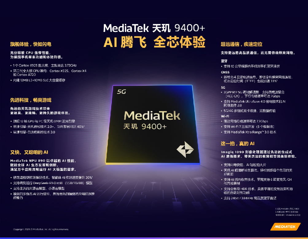 天璣9400+亮相MDDC 2025 MediaTek開啟智能體AI新紀(jì)元