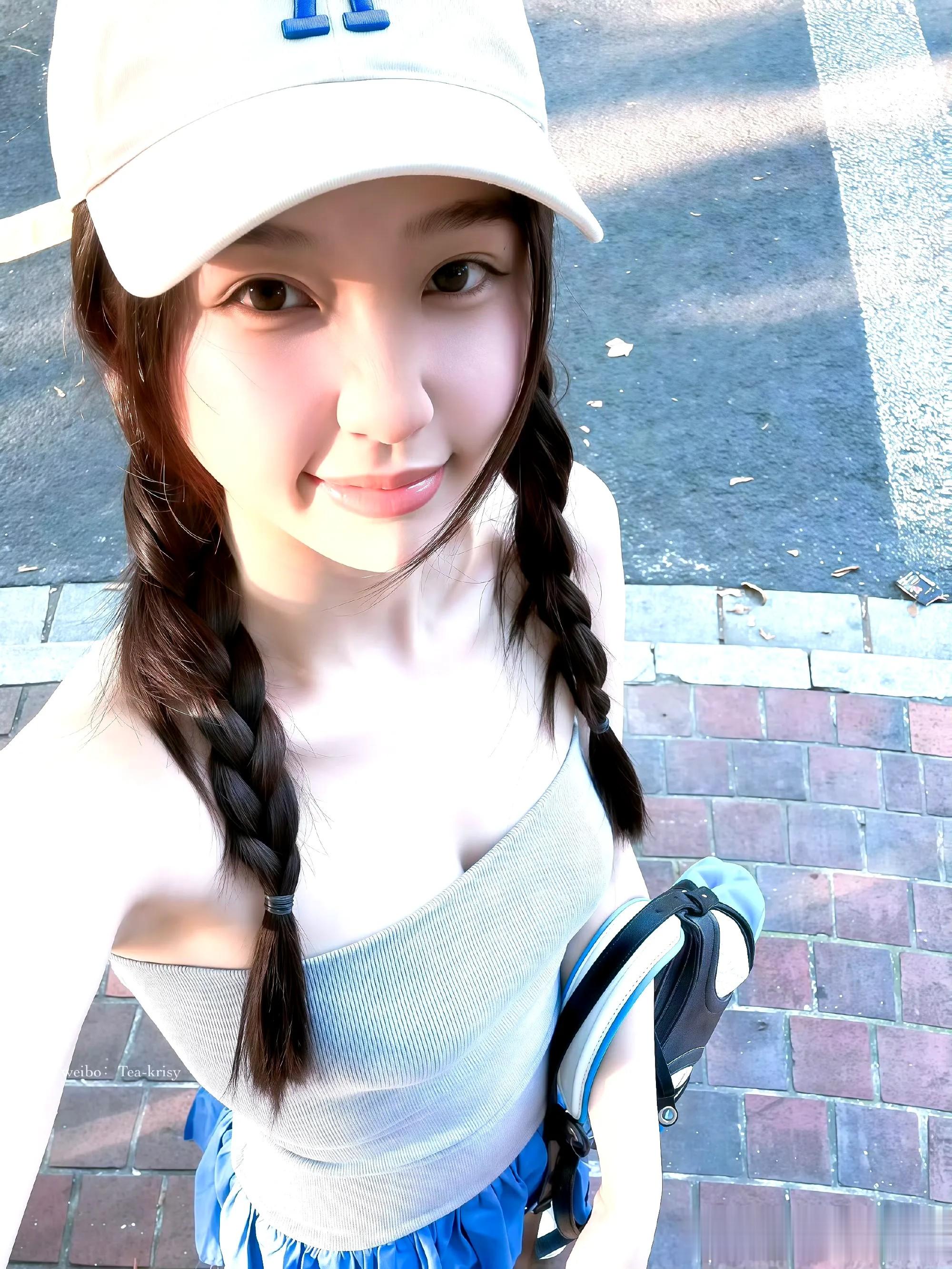 虞书欣双麻花辫抹胸,清甜灵动太舒心