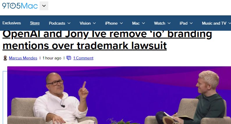“io”品牌宣传下线,OpenAI与苹果前首席设计师合作遇波折