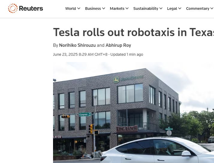 特斯拉自动驾驶出租车奥斯汀首秀,马斯克称“十年磨一剑”