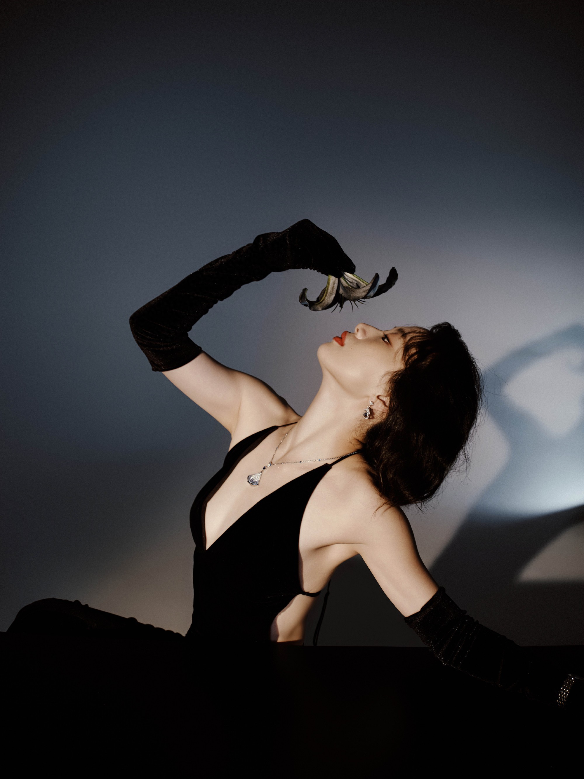 女明星,李梦的性感美背