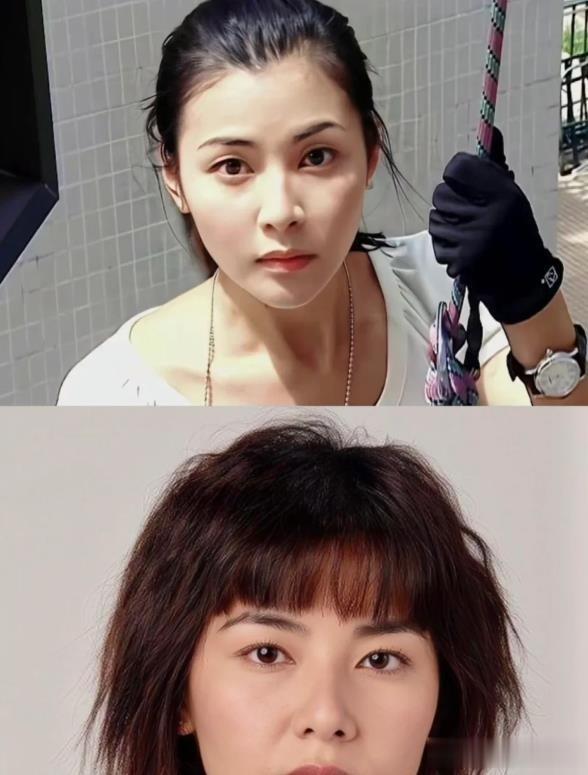 当年觉得她长相老气，颜值配不上郑伊健，后来才发现她美得不像话