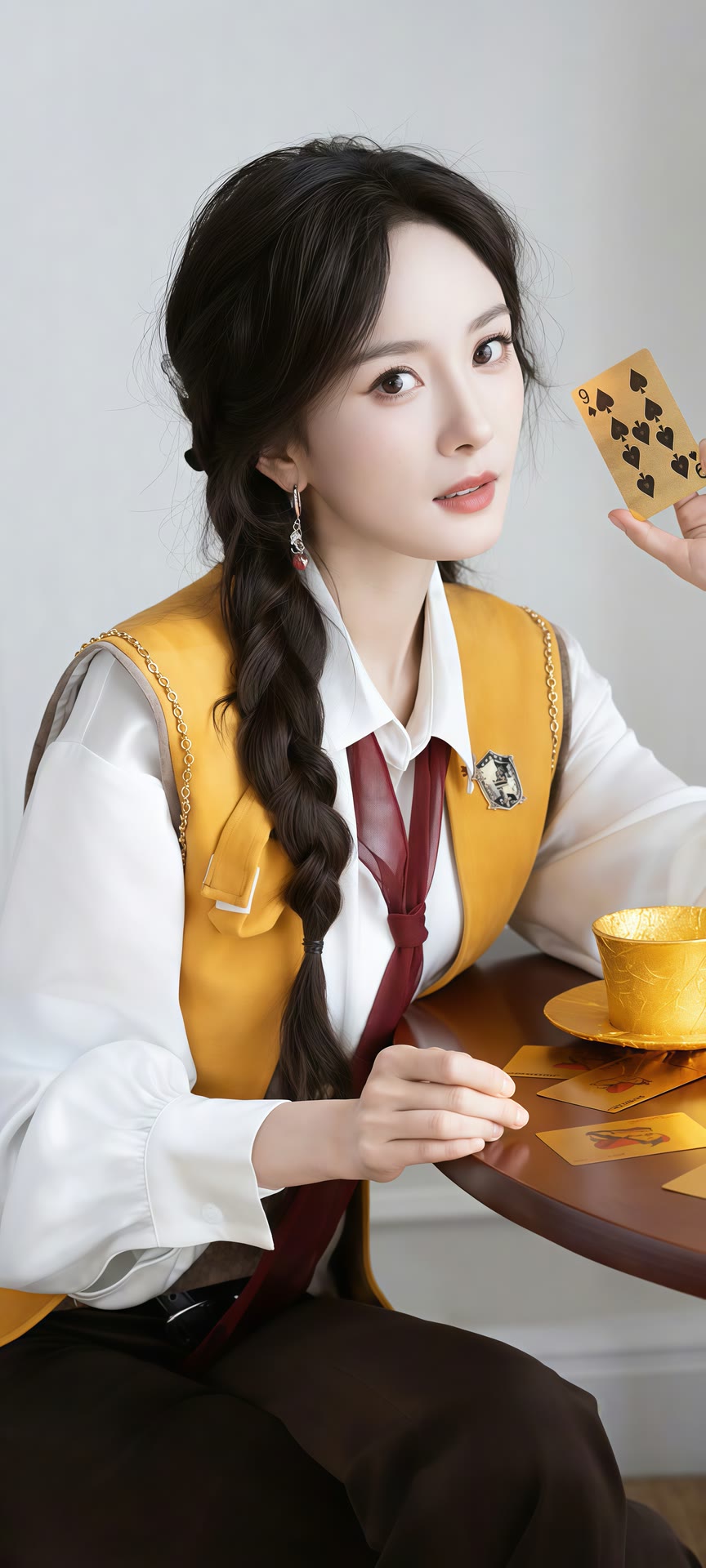 杨幂双马尾穿短T,甜酷穿搭嫩成元气少女