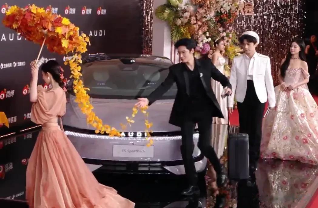 视界大会红毯尴尬瞬间！踩裙子、抢位置，太多人手忙脚乱出状况