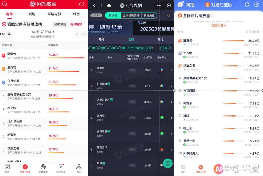 年终盘点 | “平台剧王”登场，2025长剧的“体面”与“尴尬”