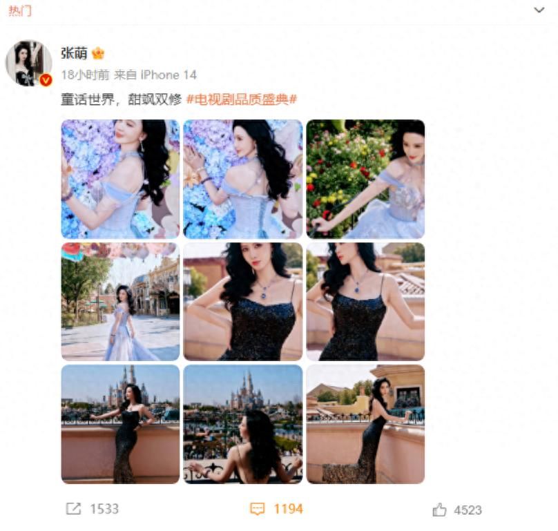 44岁张萌晒最新写真大片，逛迪士尼可盐可甜，颜值在线超有女人味