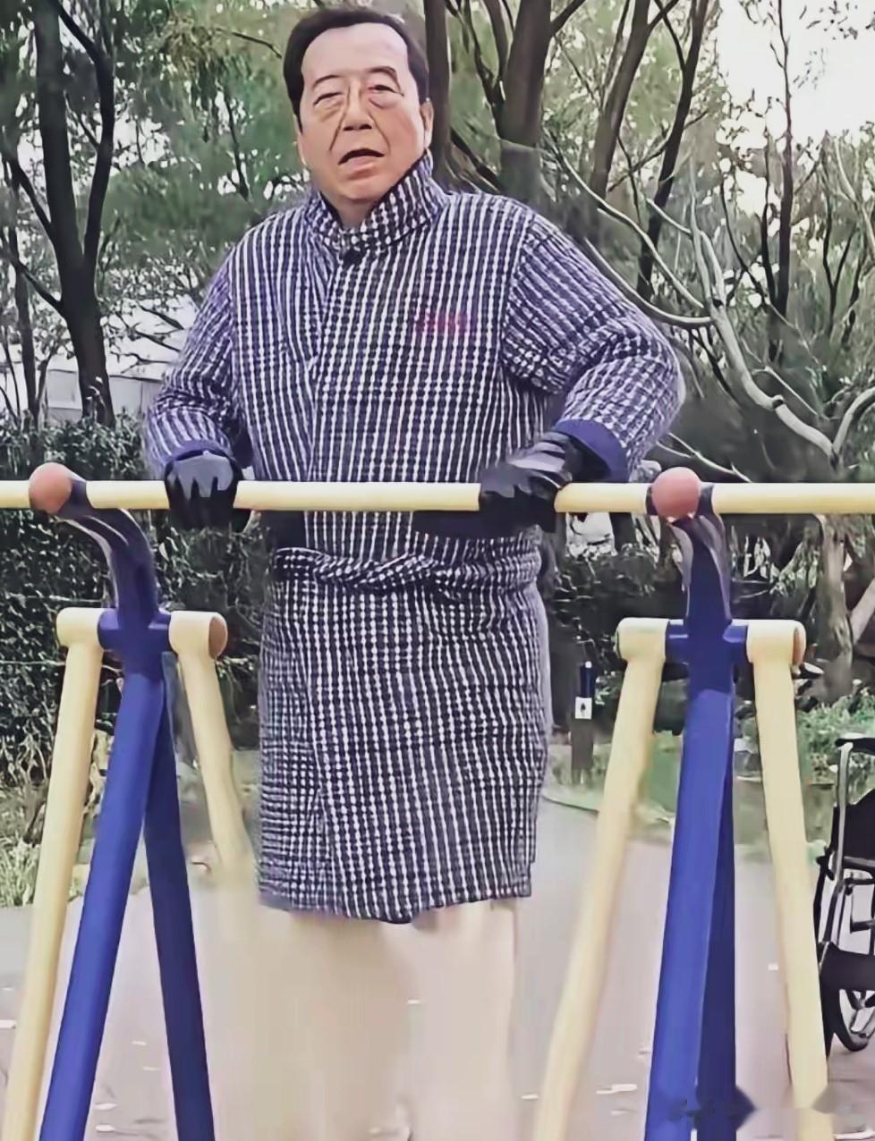 87岁李双江近照惊呆众人!颤巍巍坚持锻炼,身旁轮椅暴露真实状况
