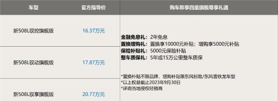 东风标致508L旗舰进化 全系标配1.8T+8AT