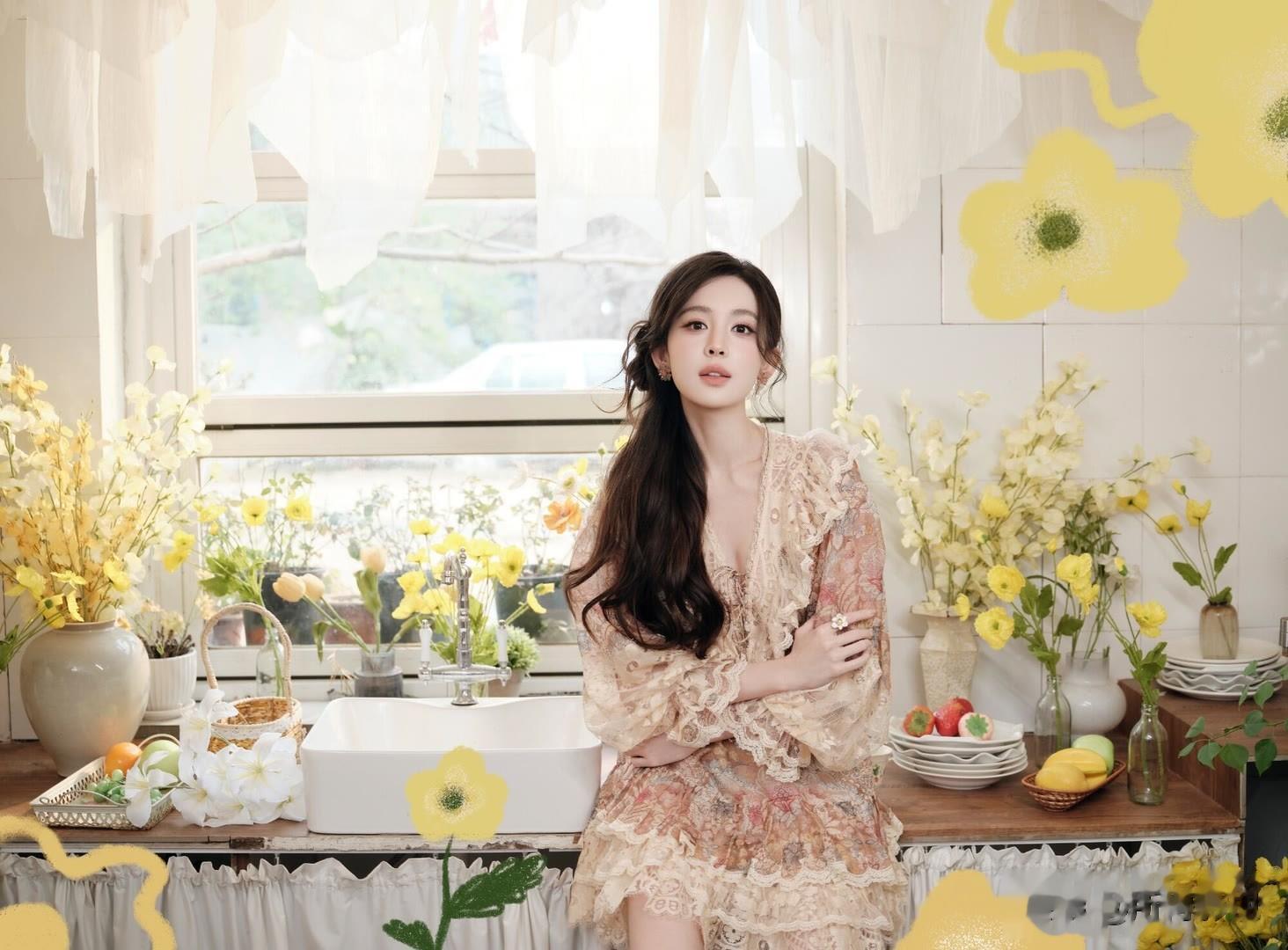 古力娜扎：这才是春天该有的样子，太美了！