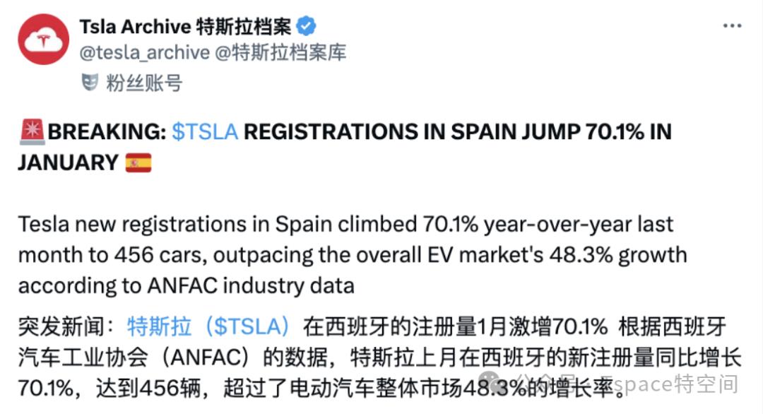 全球新能源车1月销量报告出炉：Model Y稳居销冠