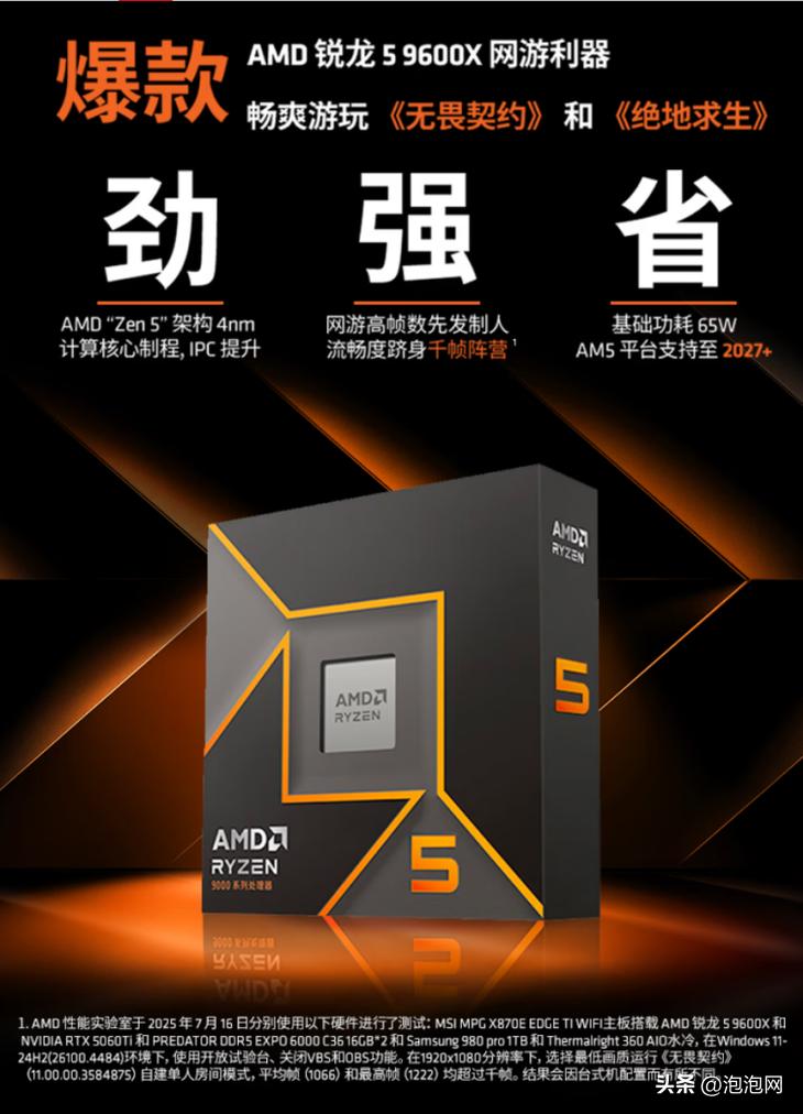性能與成本的完美平衡！AMD 銳龍5 9600X+單通道DDR5內存