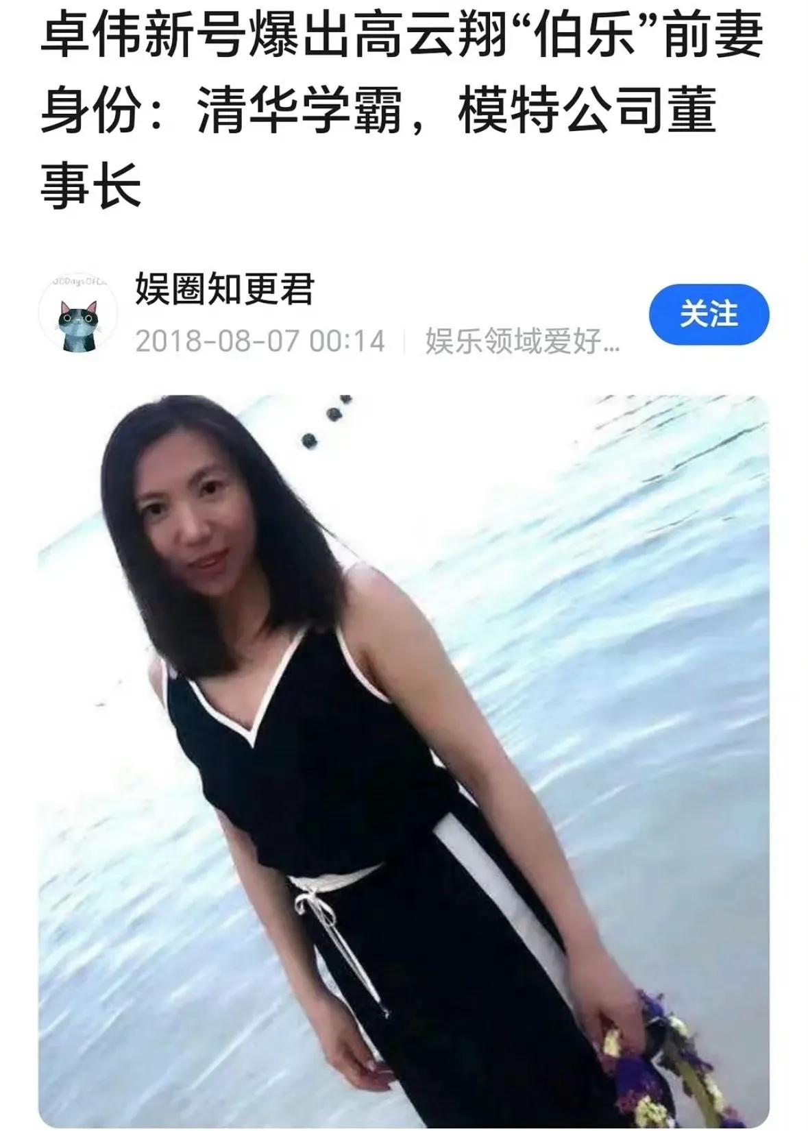 高云翔和董璇结婚前，就曾有过一段婚姻，第一任妻子和张婉婷很像