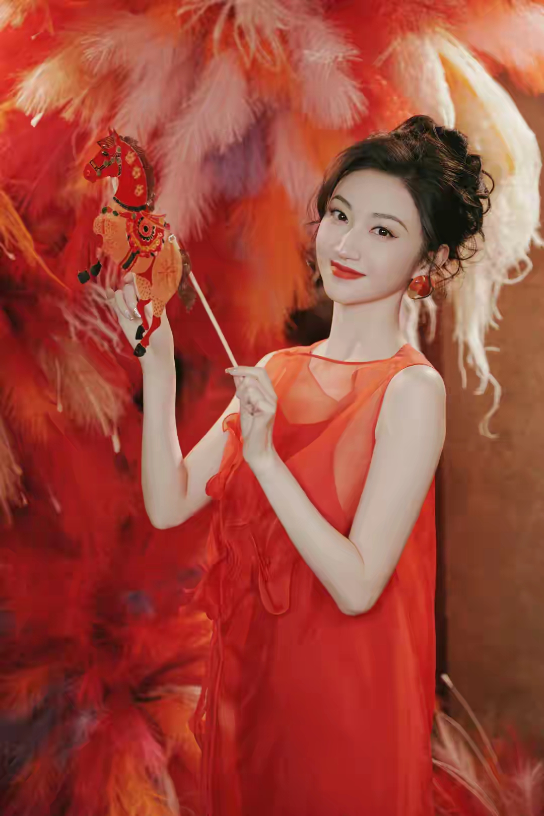 景甜除夕夜写真照，甜美动人的大甜甜，看了心情都好了