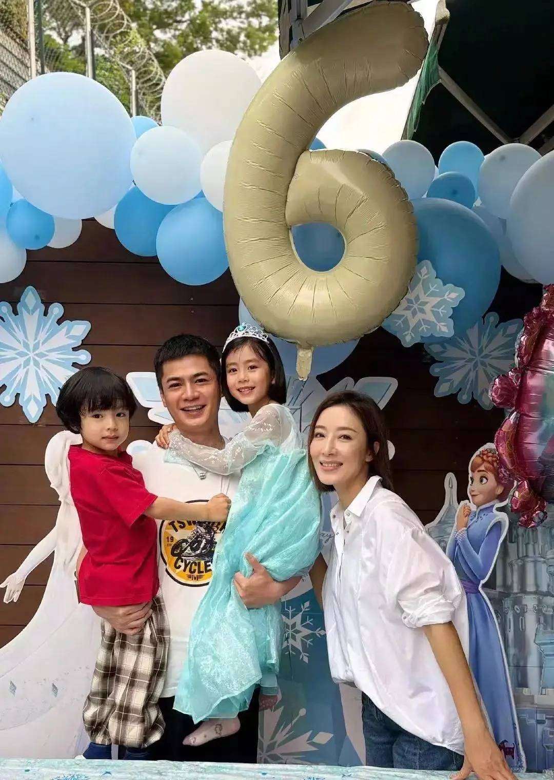 杨怡罗仲谦为女儿珍珠庆生，儿女颜值高完美遗传父母优点
