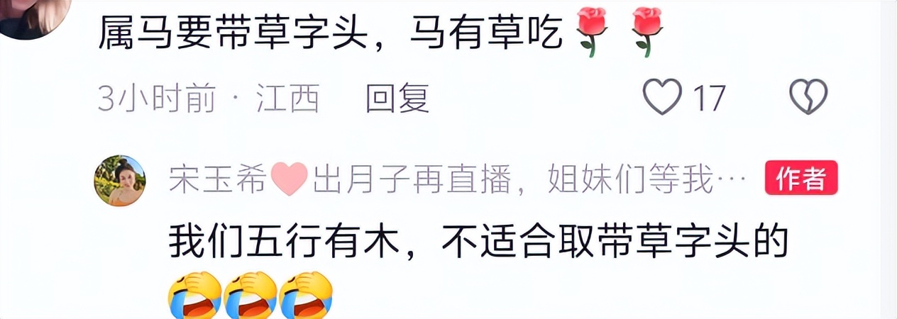 宋玉希笃信命理，为小儿子取名字严格按五行，曾因信命理栽过跟头