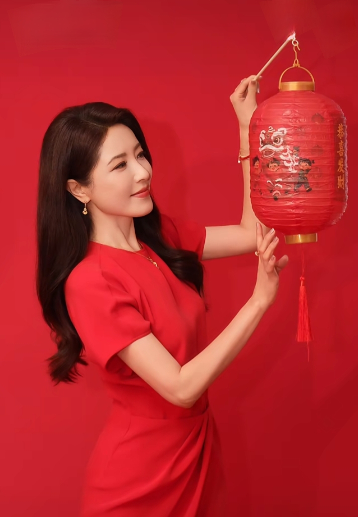 曾黎一袭红裙送马年祝福