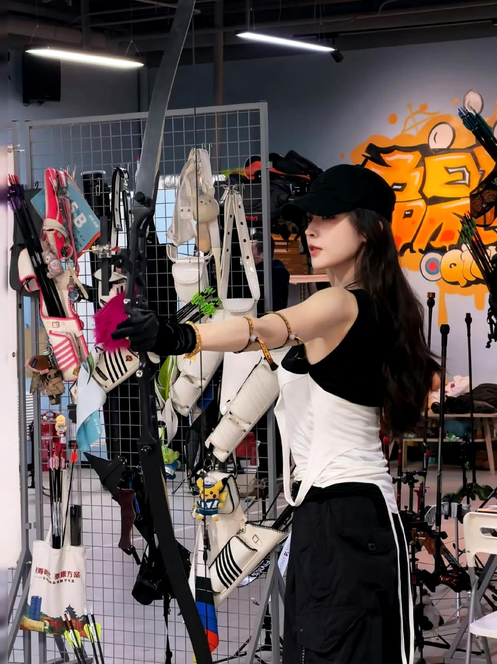 娜扎射箭美图,太飒了