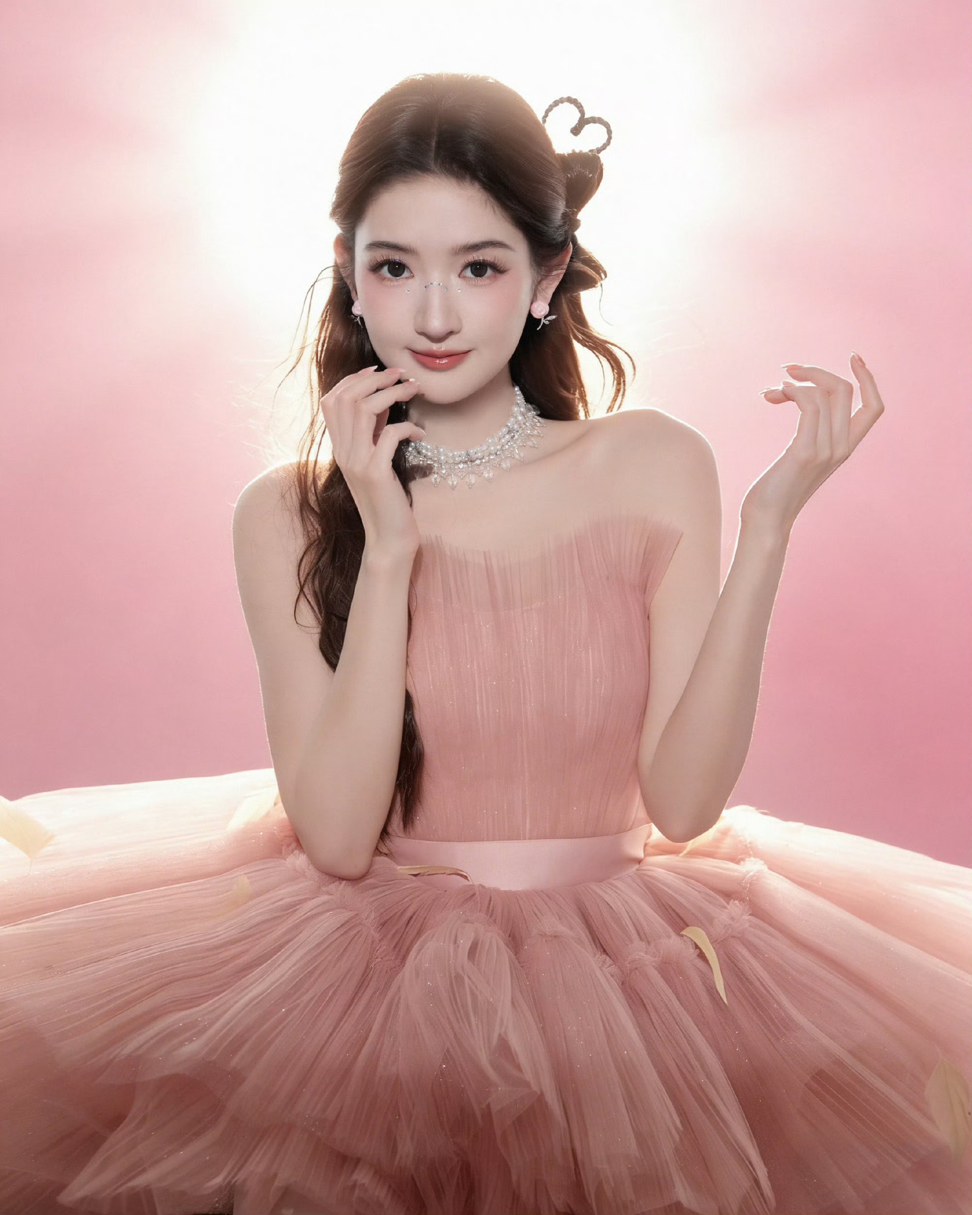 王玉雯好粉嫩啊 穿白色波点蕾丝袜秀大长腿