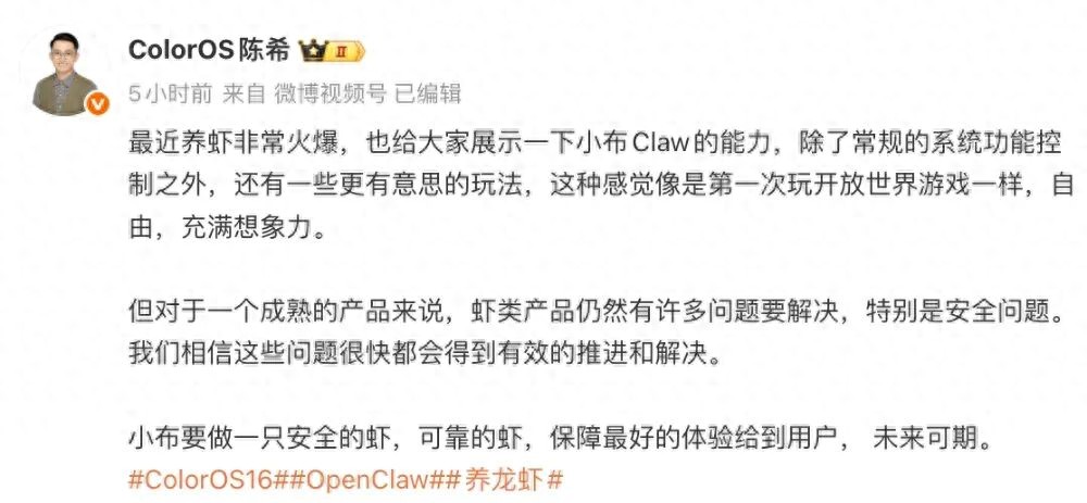 OPPO Find N6支持-20°C極寒耐用，小布Claw官方展示