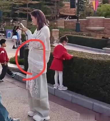 陈浩民和林峯夫妻现身迪士尼，张馨月穿着宽松，被猜测怀了二胎