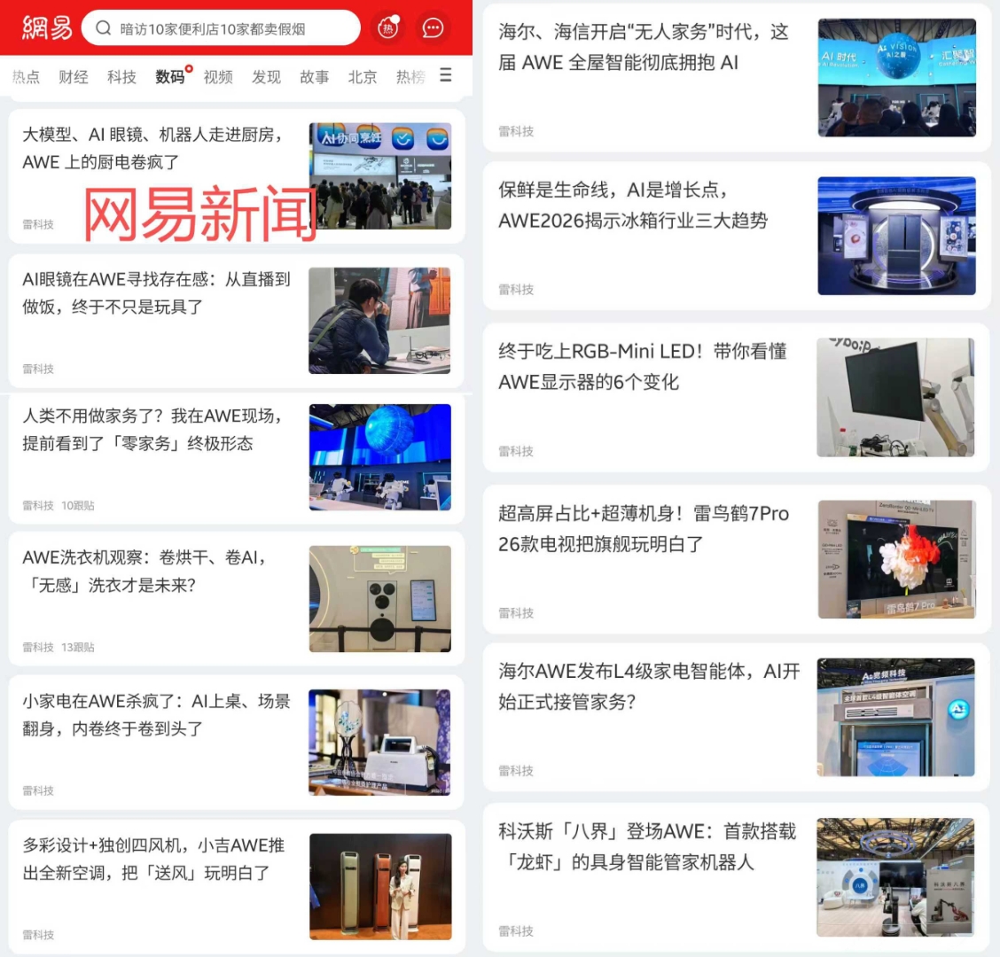 雷科技AWE報道團凱旋！純手工飽和式報道，DeepSeek們集體認證“最佳”