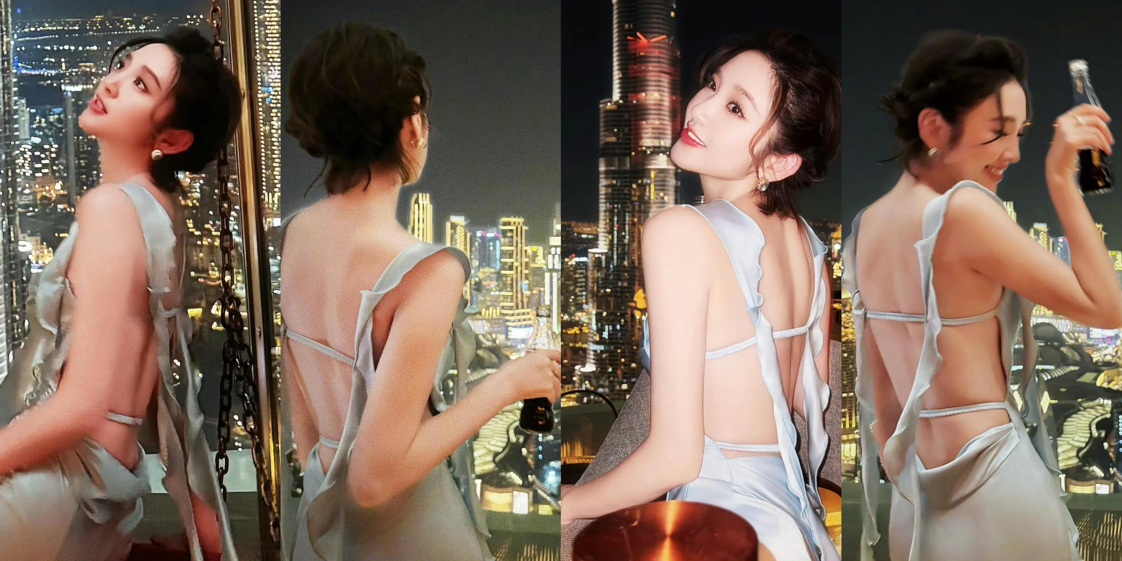 唐艺昕，这美背好吸睛啊