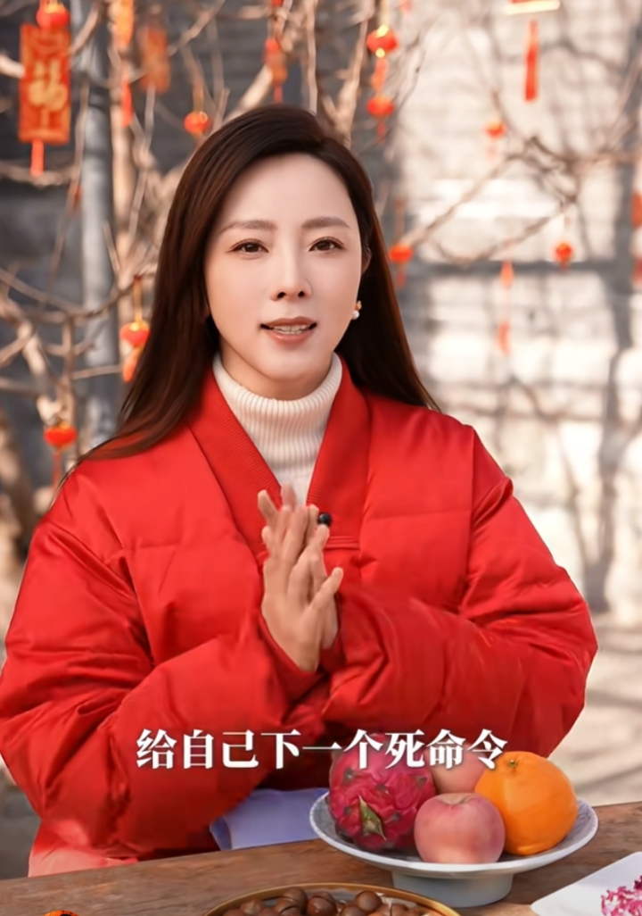 李思思分享马年避谶,红羽绒服配白高领毛衣,知性又优雅