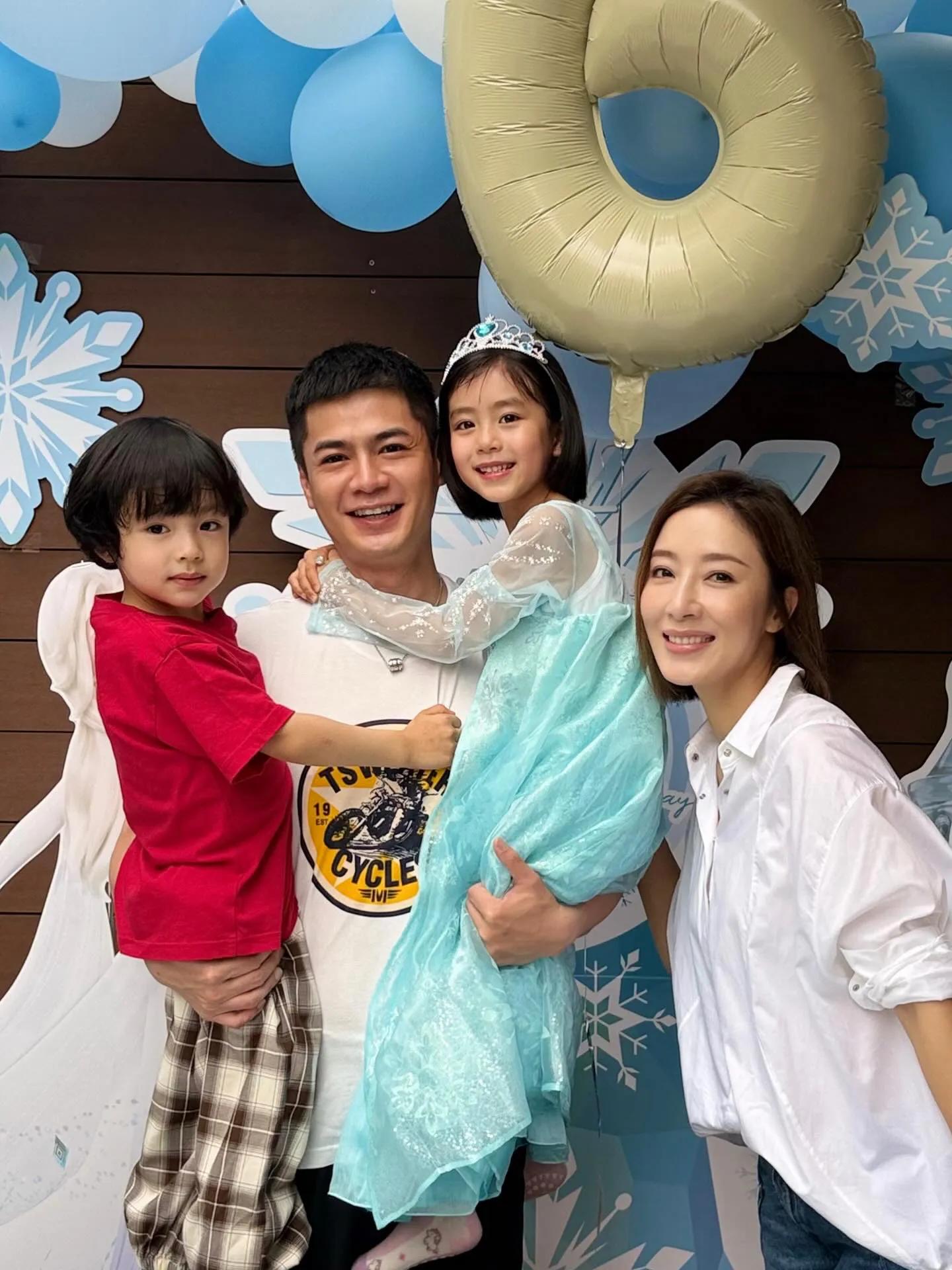 杨怡晒照为女儿庆生,6岁小珍珠漂亮似公主,一家四口都是高颜值