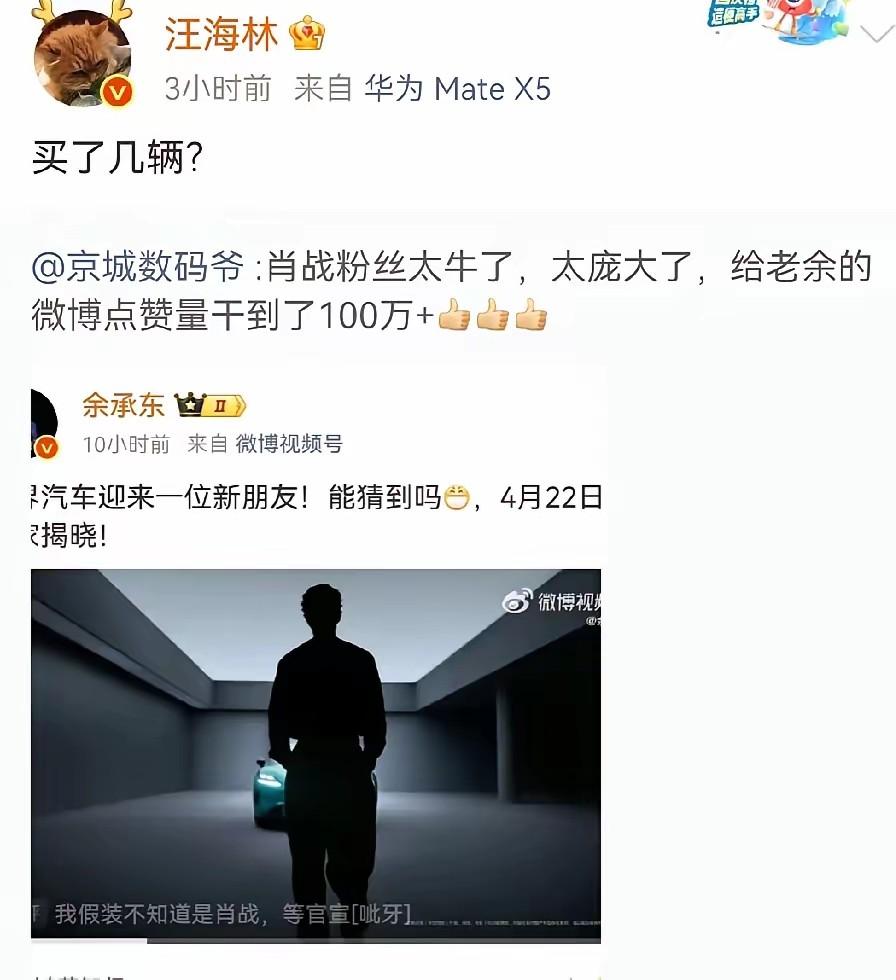 肖战空降华为尚界首位代言人，汪海林四字评论酸翻全网
