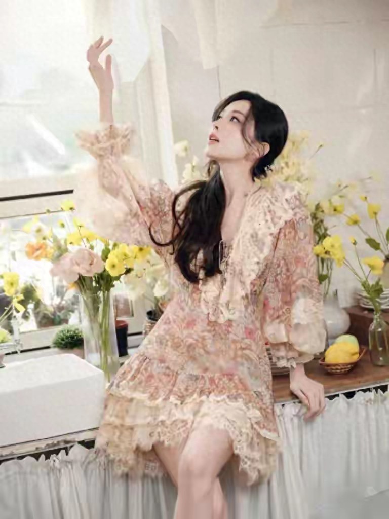 娜扎换风格后真惊艳！穿碎花裙+长筒靴，时髦洋气又高级！