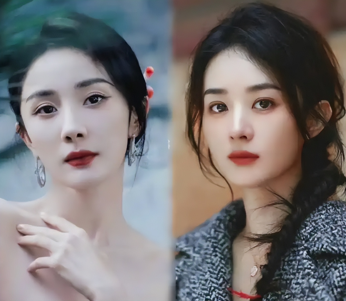 赵丽颖与杨幂同天走红毯，一个娃娃脸一个褶多，骨相皮相区别明显