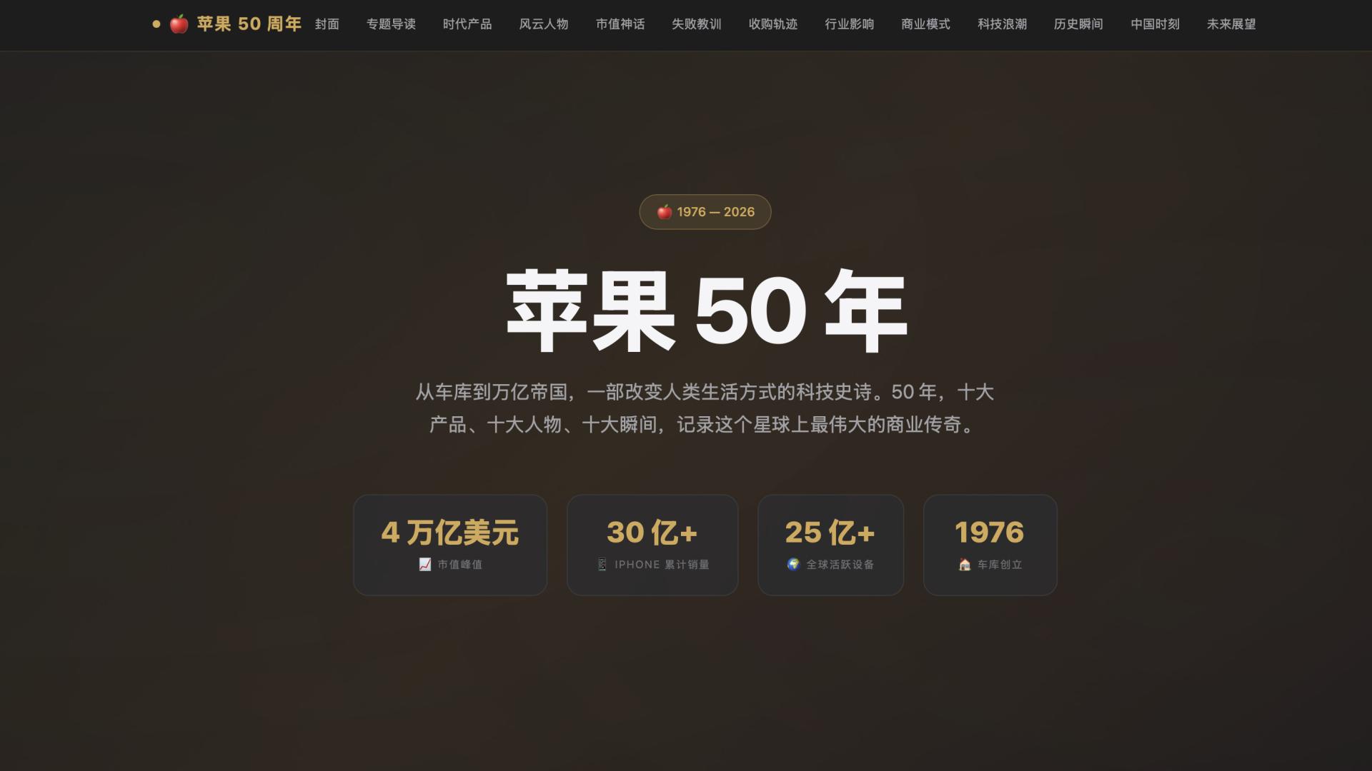 10篇深度、1個專題頁，雷科技用AI發布了全球首個蘋果50年專題