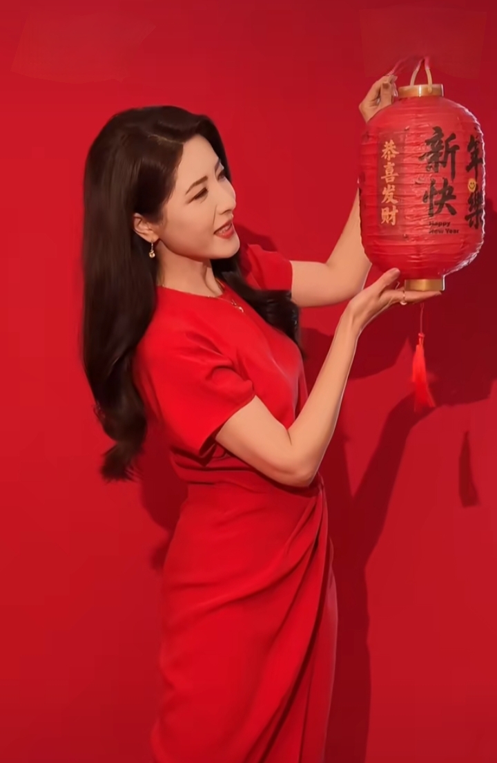 曾黎一袭红裙送马年祝福